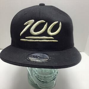 Premium Flat Black 100 Emoji Adjustable Snapback Trucker Hat